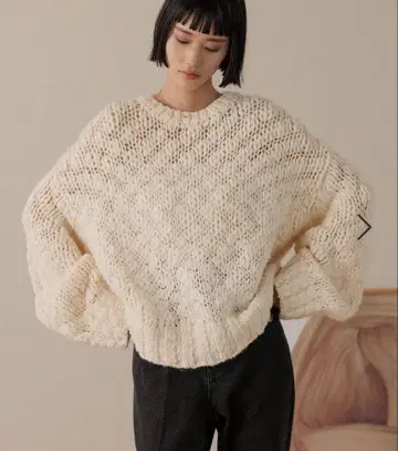 로리즈팜 슬라브 니트 풀오버 LS