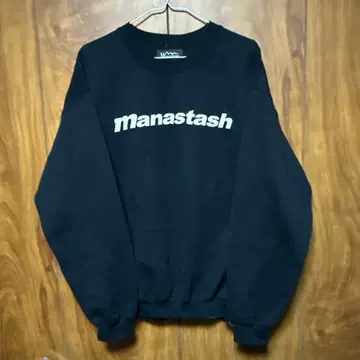 마나스태쉬 로고 맨투맨 블랙 M