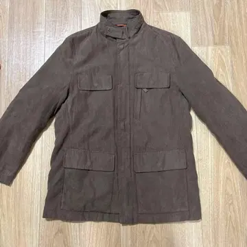 브라운 테일러드 자켓 포켓 부착