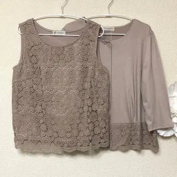 앨리스버리 L 티셔츠 앙상블 L13호 모카 새상품 21,000엔 빅사이즈