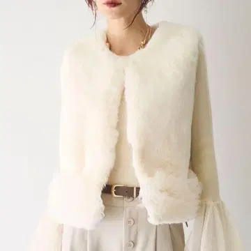 튤 도킹 퍼 베스트 화이트 frene [ 새상품, 미사용 ]