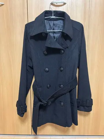 EGOIST 블랙 울 피코트