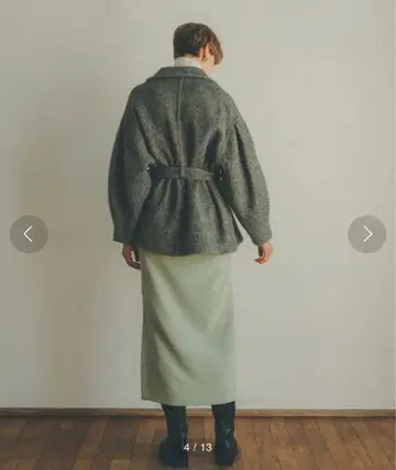 CLANE 믹스 루프 트위드 박스 코트