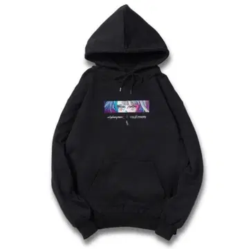 vault room 사이버 펑크 후드티 블랙