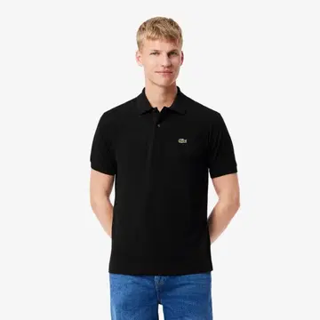 LACOSTE 클래식 핏 블랙 피케 셔츠 US M