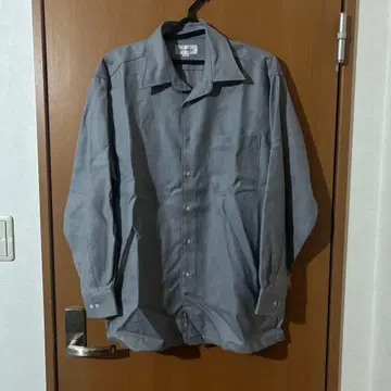 BONADUZ 그레이 남성용 빅 사이즈 울 셔츠 하자 있음