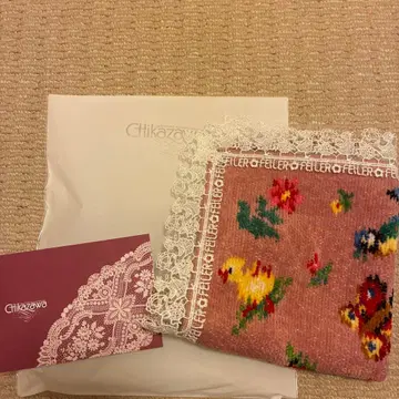 FEILER 핑크 꽃무늬 손수건 약 29 x 29cm