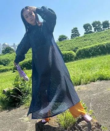 torico 체크 무늬 시어 원피스