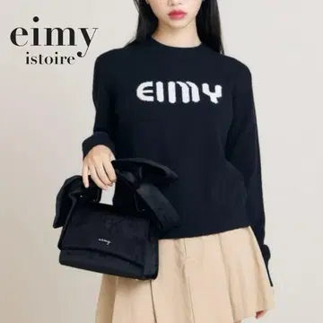 완판템 EIMY ISTOIRE 에이미 이스트 월 로고 니트 블랙 F