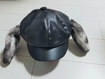 스누피 귀 달린 블랙 캡