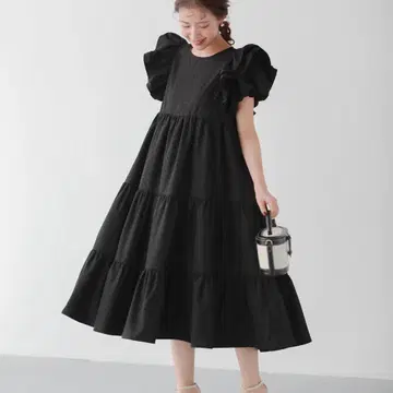 [ 새상품급 ] Fit more 플로키 도트 티어드 원피스