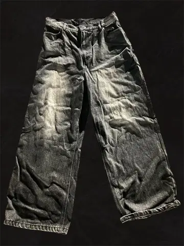 다크 그레이 와이드 레그 데님