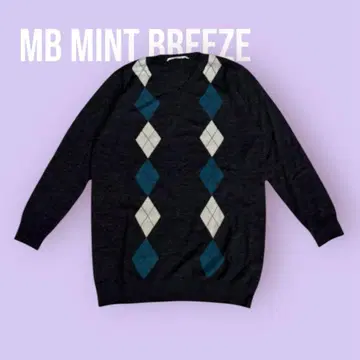 MB mint breeze 아가일 V넥 니트 LL사이즈 A-300