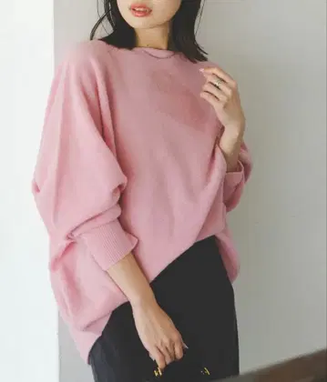 noble 파인 울 돌먼 풀오버 핑크