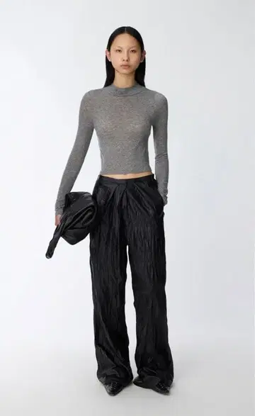 새상품 미사용 StudioDoe 가죽풍 팬츠 블랙