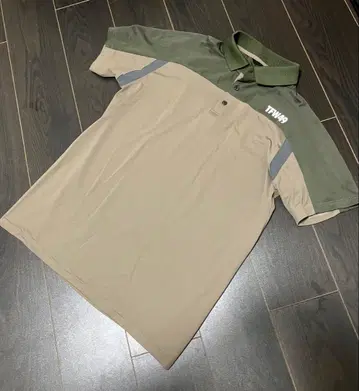 TFW49 사이드 메쉬 피케 셔츠 카키 x 베이지 M