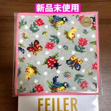 [ 미사용 새상품 ] FEILER 페일러 하이 도트 손수건 테두리 핑크