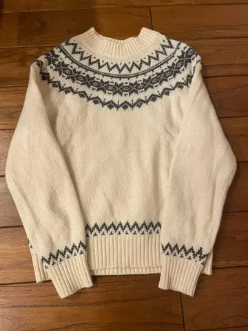 PARICI 노르딕 무늬 스웨터 F 사이즈 아이보리