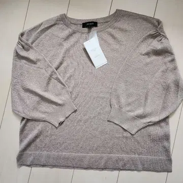 UNTITLED 반소매 니트 44/3L 베이지 라메 계열