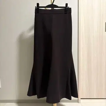 브라운 플레어 스커트 롱 스커트