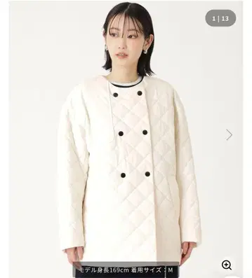 [돌려입기 만점] 솜 퀼팅 코트 아이보리 퀼팅 자켓