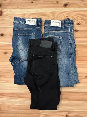 레트로 엔진 스키니 청바지 3벌 세트