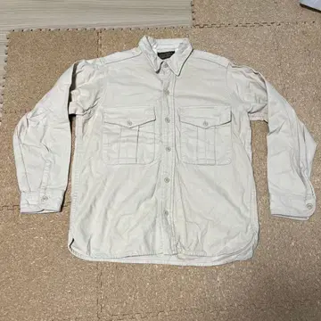 Eddie Bauer 블랙 택 베이지 긴팔 셔츠 M