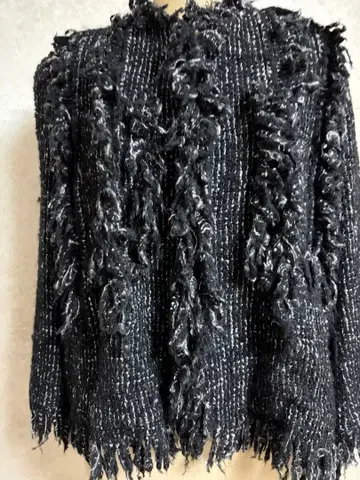 프린지 트위드 자켓