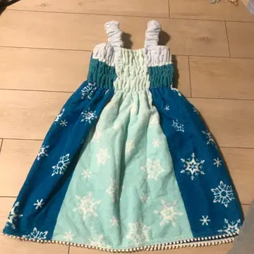 키즈 디즈니 타월 안나 눈꽃 패턴 타월 원피스 110 미사용 새상품