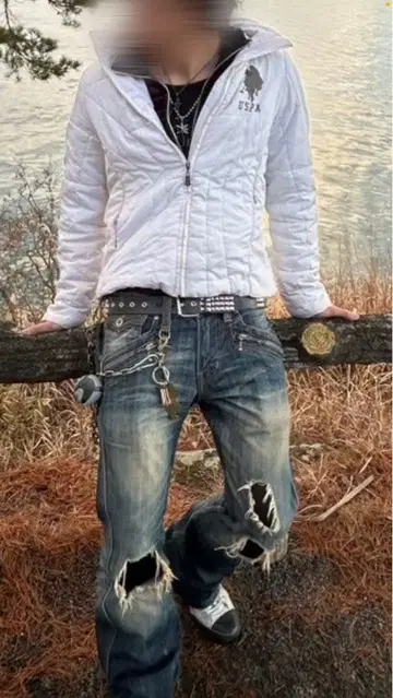 U.S. POLO ASSN. 화이트 다운 자켓 L