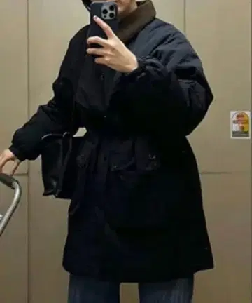 POIK 보아 칼라 나일론 패디드 점퍼 nugu