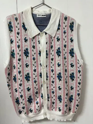 TTT MSW 플라워 프린트 니트 베스트