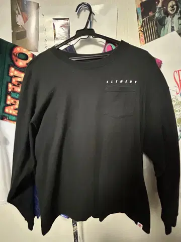 ELEMENT 블랙 맨투맨 M 롱T