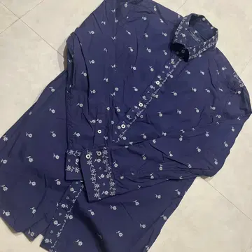 HYDROGEN 네이비 꽃무늬 스컬 모티브 XL