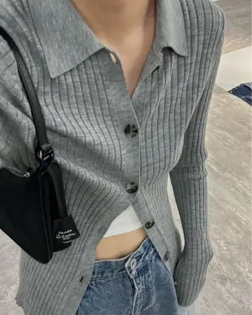 Deuxieme Classe 피케 셔츠 니트 가디건