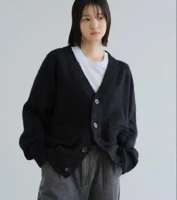 SINNS 샤기 니트 가디건 블랙 M