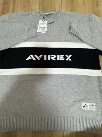 AVIREX 그레이 스트라이프 니트 L