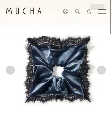 MUCHA 벨로아 레이스 스퀘어 스크런치