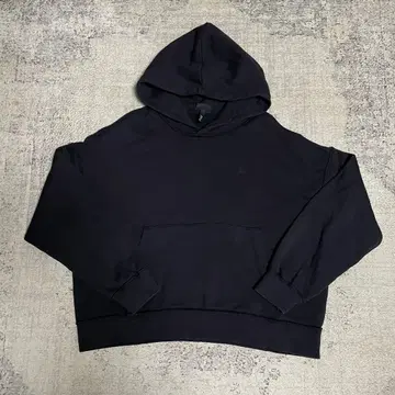 XL 블랙 짧은 기장 초박스 실루엣 후드티