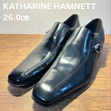 [ 미사용급 ] KATHARINE HAMNETT 블랙 에나멜 26.0cm