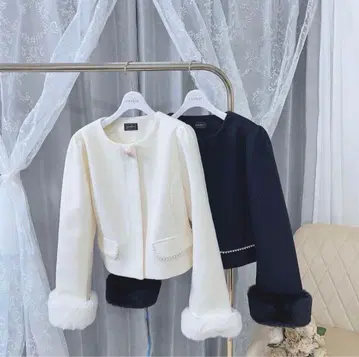 evelyn 비쥬 숏코트 화이트