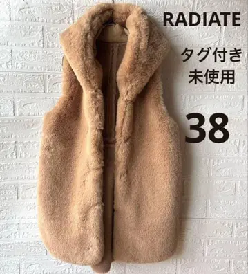 미사용 택 포함 라디에이트 에코 퍼 무스탕 후디드 베스트