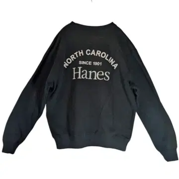 Hanes 헤인즈 블랙 맨투맨 트레이닝복 블랙 백프린트