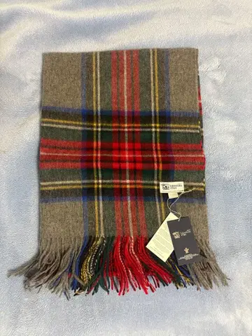 존스턴스 머플러 대형 타탄 체크 스톨 그레이스 스튜어트