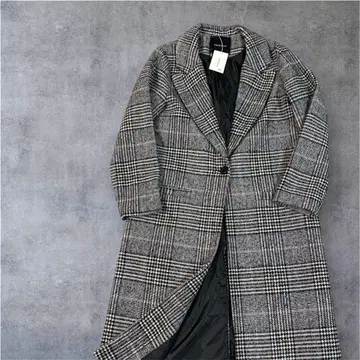 택 포함 새상품 HENANA 글렌체크 체스터 롱 코트 M 사이즈