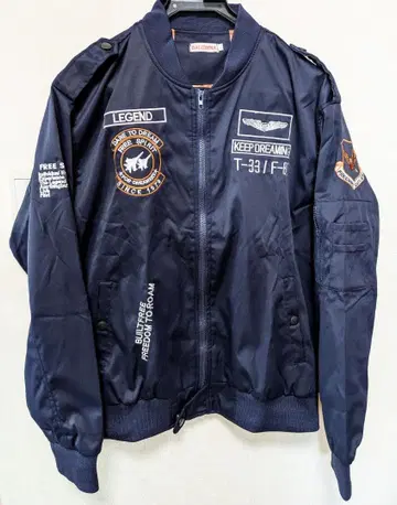 네이비 MA-1 플라이트 자켓 파이롯트 자켓 블루종 XL