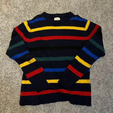 beams 멀티 컬러 보더 니트 스웨터