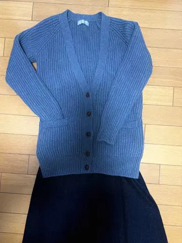 MARGARET HOWELL 블루 그레이 가디건