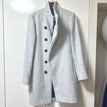 ZARA 스탠드 카라 코트 라이트 그레이