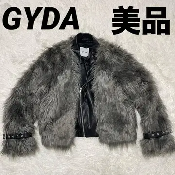 새상품급 GYDA 제이다 레이어드 에코 퍼 라이더 자켓